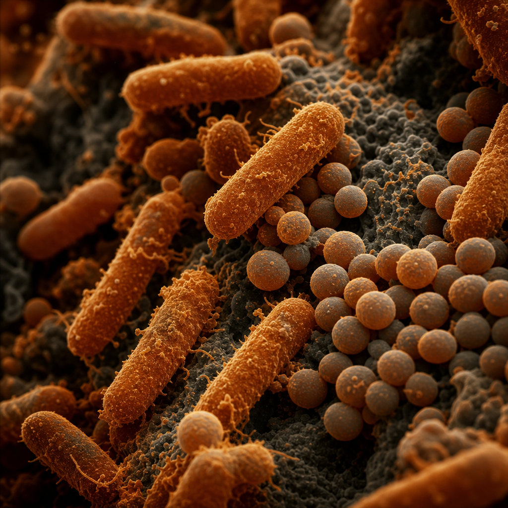 Microscopic visualization of bacteria cells